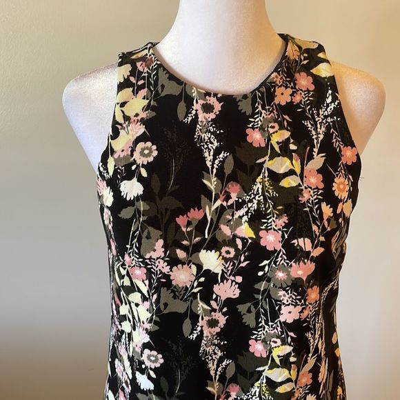 [INC] Black Floral Pattern Sleeveless Dress - Size Small - Picture 3 of 5